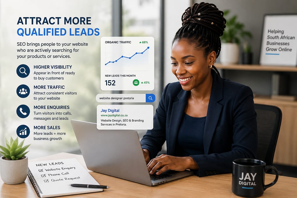 SEO generating qualified leads for a South African business