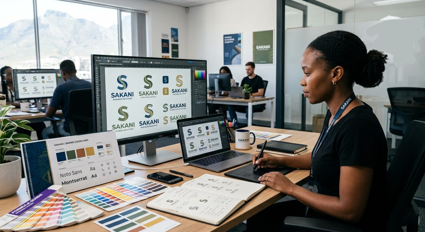 Professional logo designer creating custom business branding in South Africa